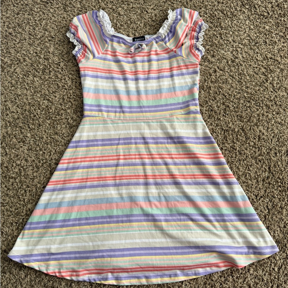 Colorful Striped Kids Dress